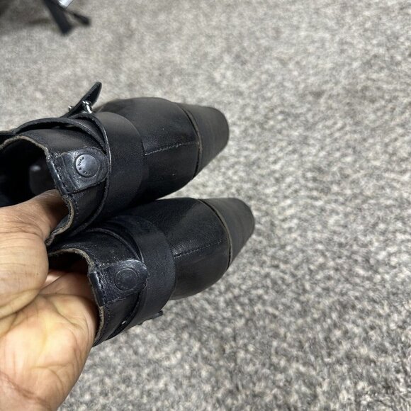 Rag & Bone Boots Black Harrow Leather Cuban Heel Ankle Boots Womens Sz 38 US 7,5 - Picture 6 of 9